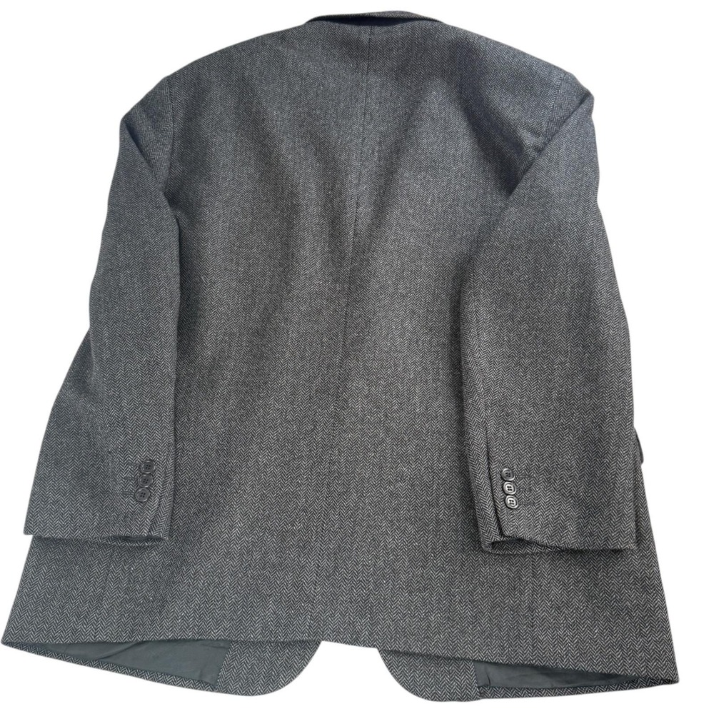 VTG TodaysManTM 44R Messina Blazer Jacket Italian Cashmere Grey Herringbone - Picture 2 of 12